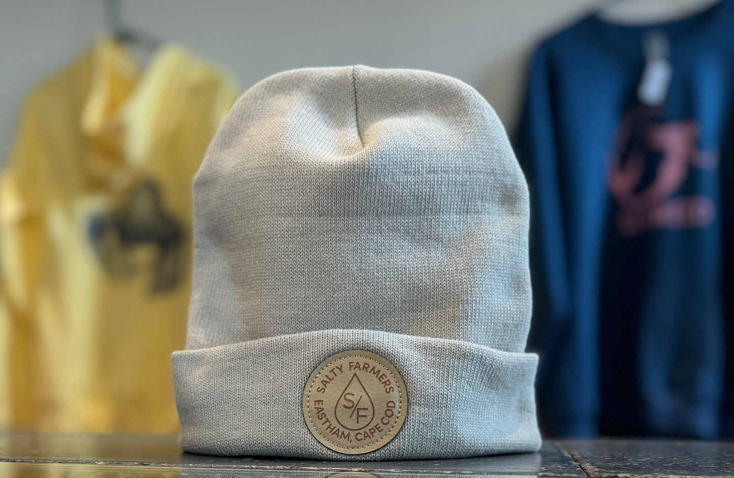 Leather Patch Beanie